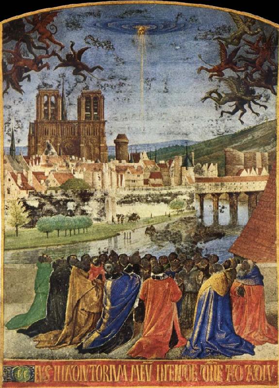 Jean Fouquet Descent of the Holy Ghost upon the Faithful France oil painting art
